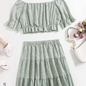 Crop and Skirt Set